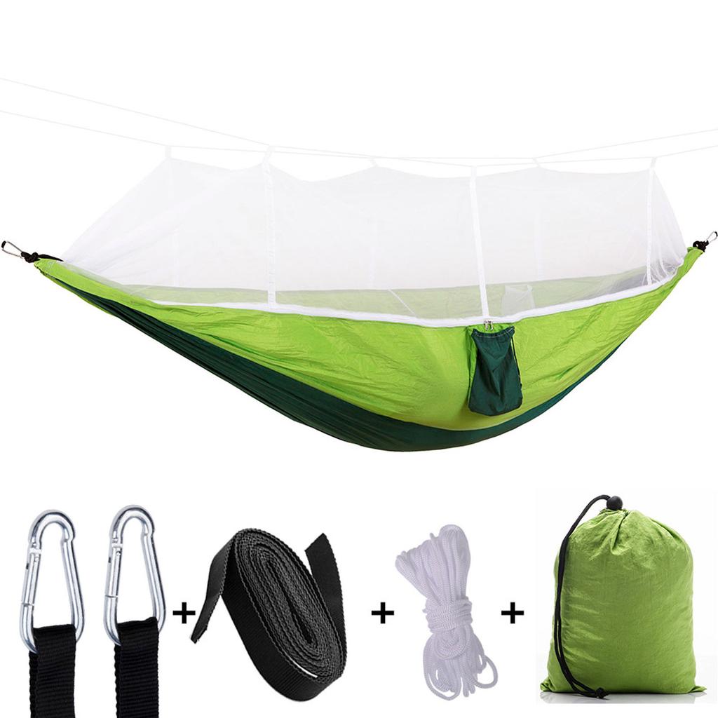 Outdoor Camping Double Green Sky Tent Hammocks With Mosquito Net