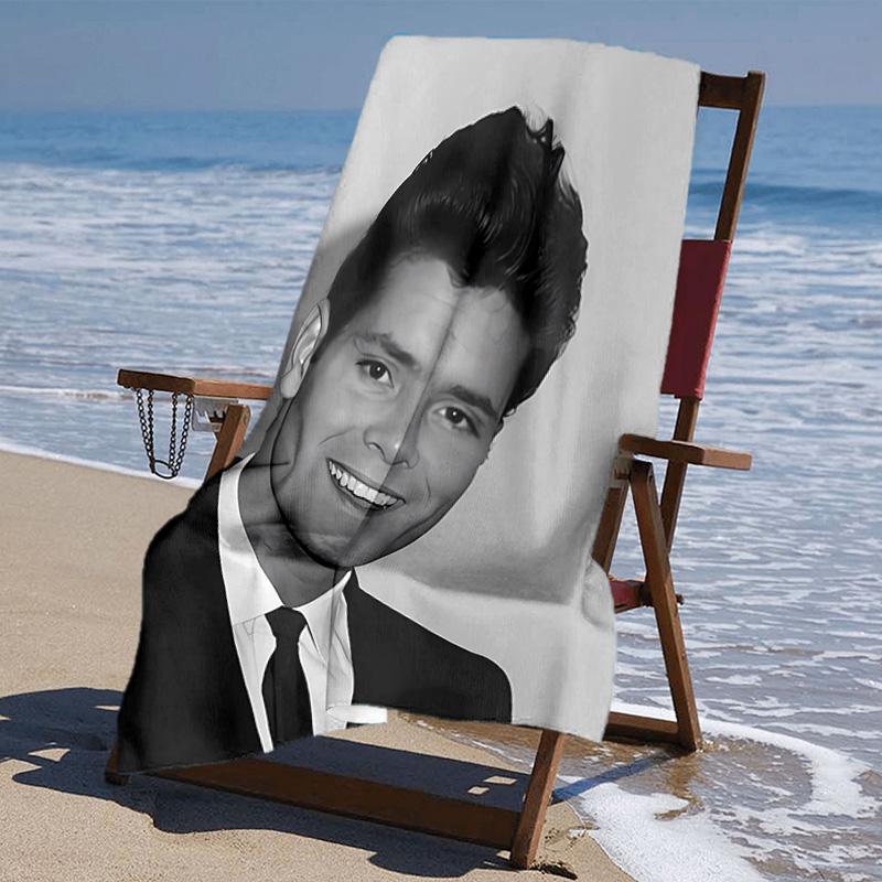 Proof Beach Towel with Singer Cliff Richard Pattern - Soft,absorbent,quick-drying,machine Washable - Perfect for Swimming,camping,bathing