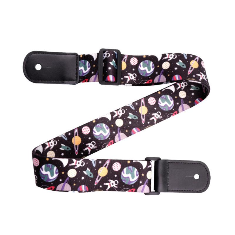 Красивый ремешок для укулеле из полиэстера с аэрокосмическим узором, 38 мм * 1,4 м, для детей
