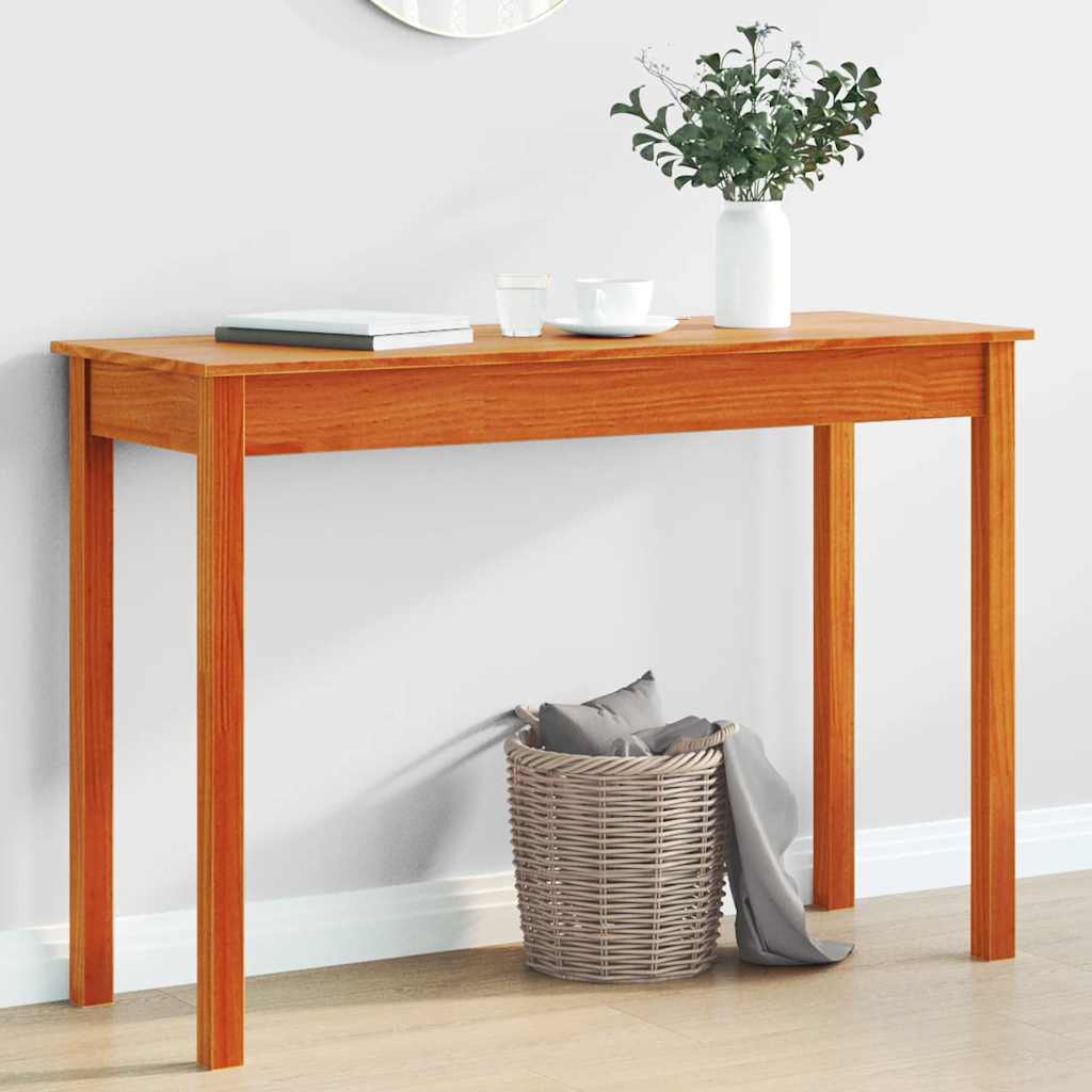 Console Table Wax Brown 110 x 40 x 75 cm Solid Pine Wood