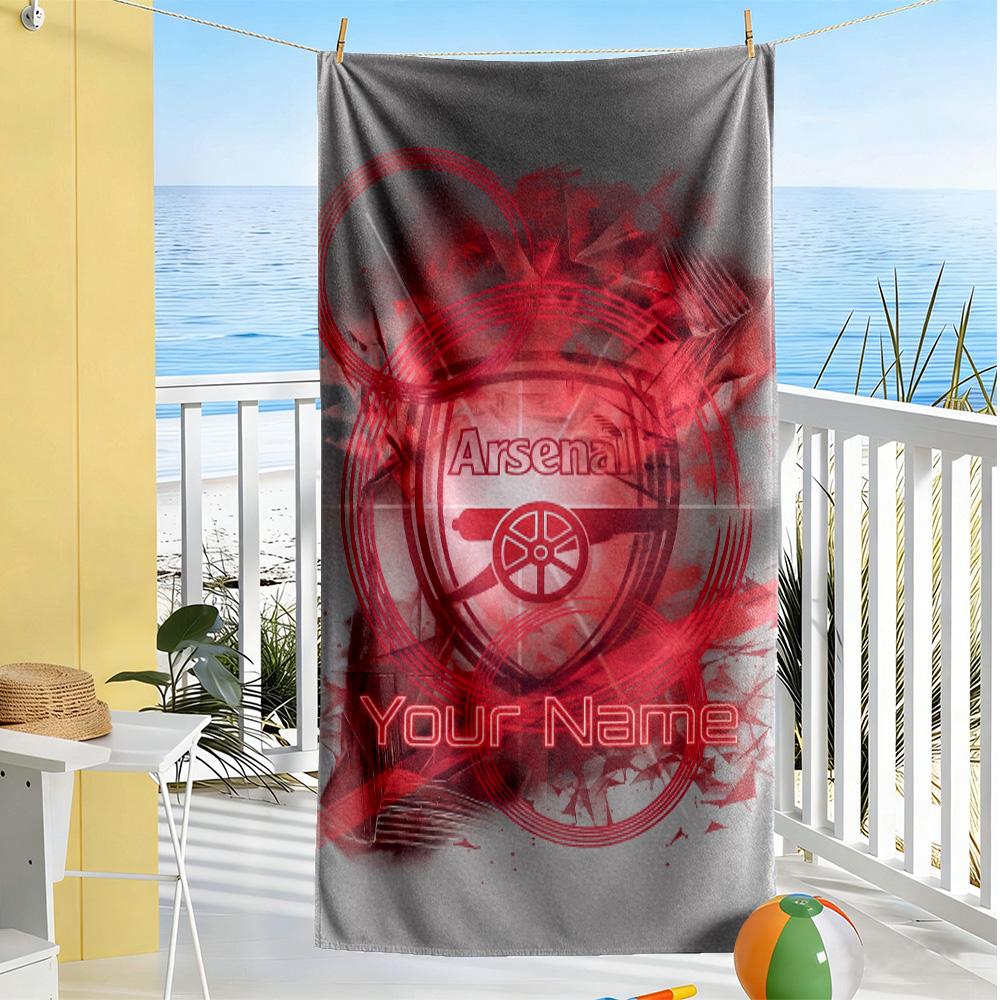 Arsenal F.c. Customize Your Name Beach Towel Super Soft & Absorbent Portable for SwimmingBeachCamping Travel Beach AccessoriesGym