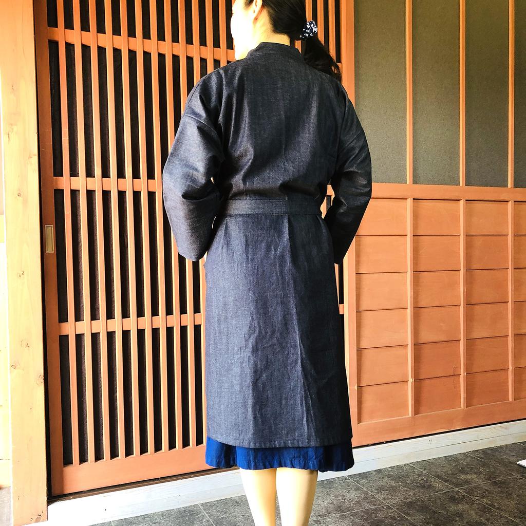 Momoten Denim Made In Denim Samue Long One Size Fits No Buttons [momoten] Coat, Japan, Women's Coat, Most,