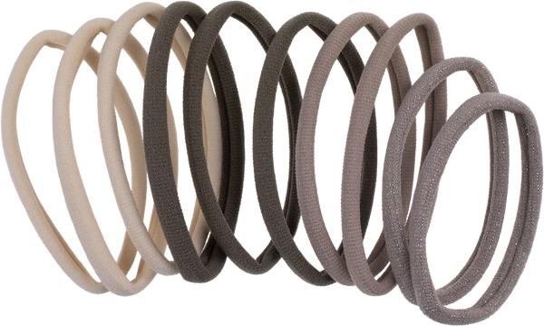 Inter-Vion Glamour Medium Thick Hair Bands Mix Brown Shades 10 Pieces