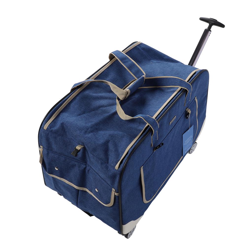 Rollende Haustiertransportbox Atmungsaktives Netz Faltbare Katze Hund Reisetasche mit Abnehmbaren Rädern für Innen