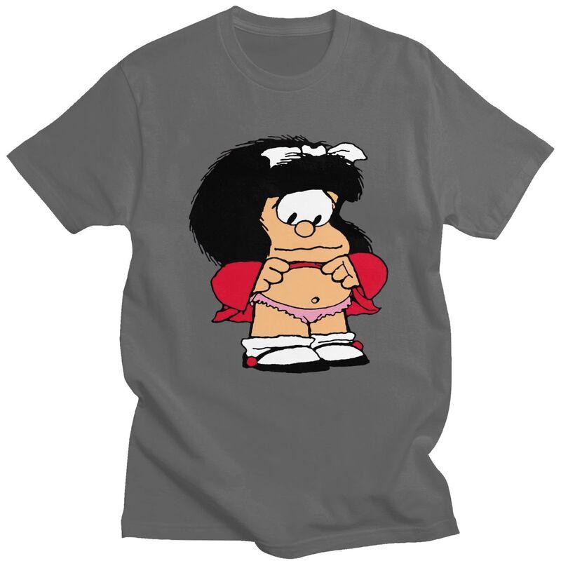Custom Cool Quino Comic Cartoon Mafalda T Shirt Men Short Sleeves 100 Cotton Tshirt Tees Fashion Tshirt