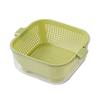 Kitchen Double Drain Basket Washing Vegetable Basket Thickened Transparent Drain Basin Multifunctional Fruit and Vegetable Basin