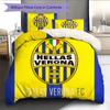 Hellas Verona FC  Pattern Bedding Quilt Set  Home Decoration  Gift (1 * Duvet Cover + 2 * Pillowcase  Without Core)