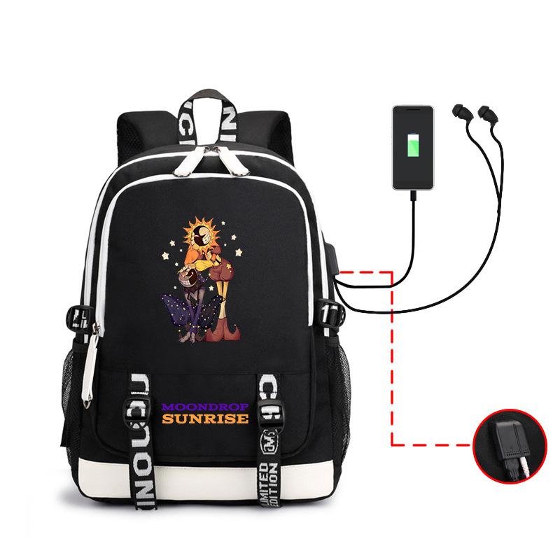 Sundrop Fnaf Peripheral Large Capacity Student School Bag Outdoor Backpack Usb Computer Bag