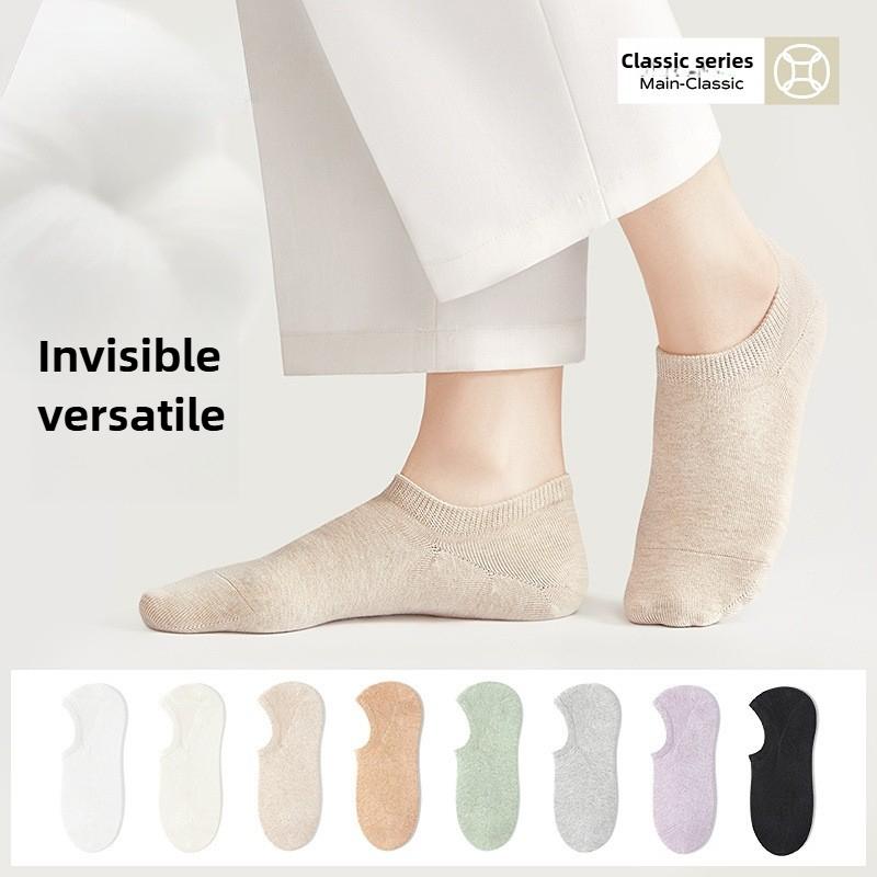 Female Summer Thin Pure Cotton Shallow Mouth Invisible Non Slip Not To Fall with The Boat Socks