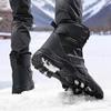 Mens High-Top Winter Hiking Boots Thick Insulated Snow Outdoor Trekking Camping