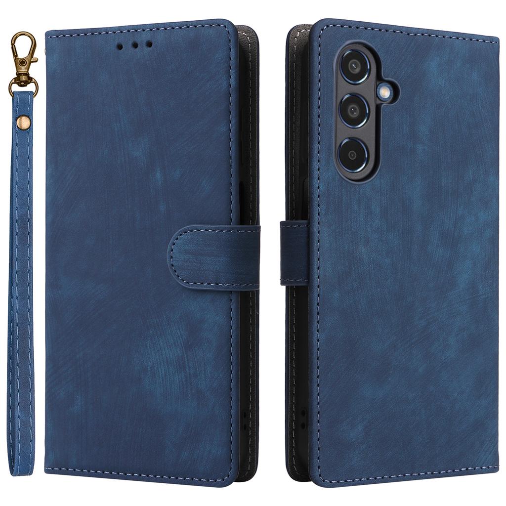 For Samsung Galaxy M35 5G Case with Strap RFID Blocking Leather Flip Phone Cover