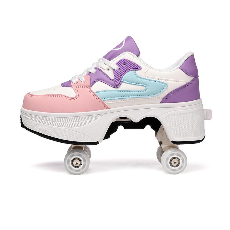 Scarpe da Ginnastica con Ruote Bambino / Bambina Scarpe con Ruote Deformabili Scarpe Pattini a Rotelle Scarpa da Skate Bambina Scarpe da Skate Bambino