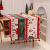 Christmas Decoration Chenille Jacquard Table Runner Printed Table Decoration Santa Claus Printed Table Mat