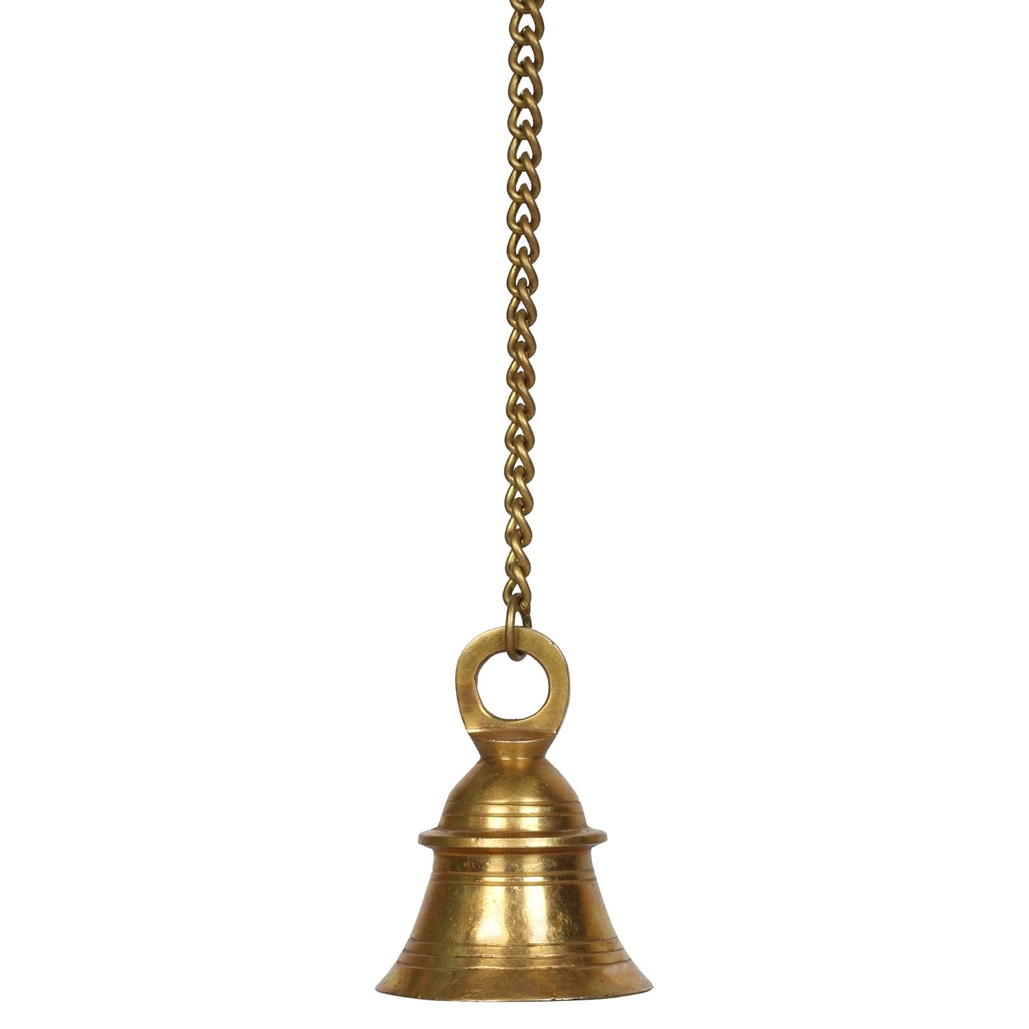 100% Pure Brass Hanging Bell With Chain Hanging Length, Antique Golden Finish