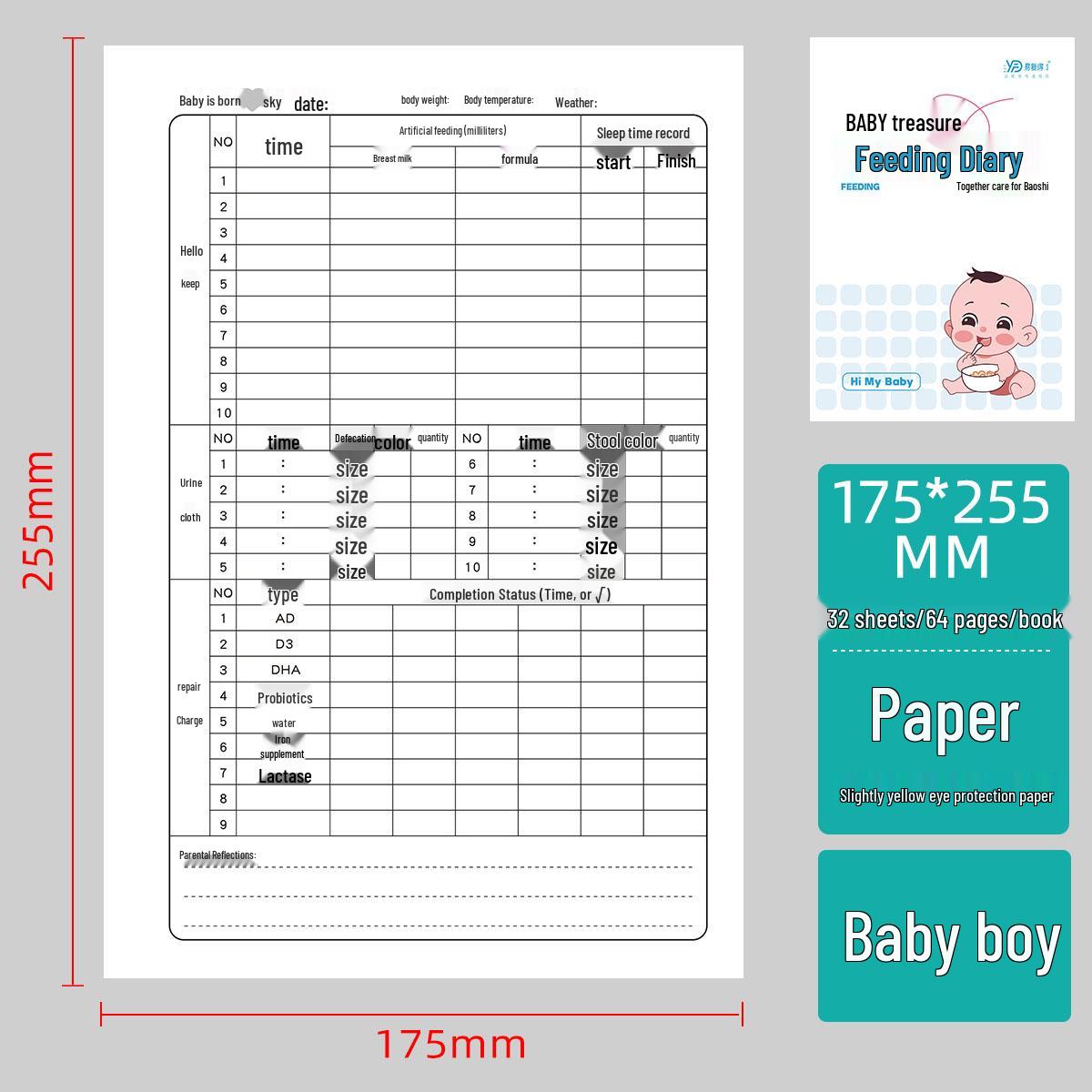 Baby Feeding & Growth Record Book: Custom Diary for Parents & Nannies