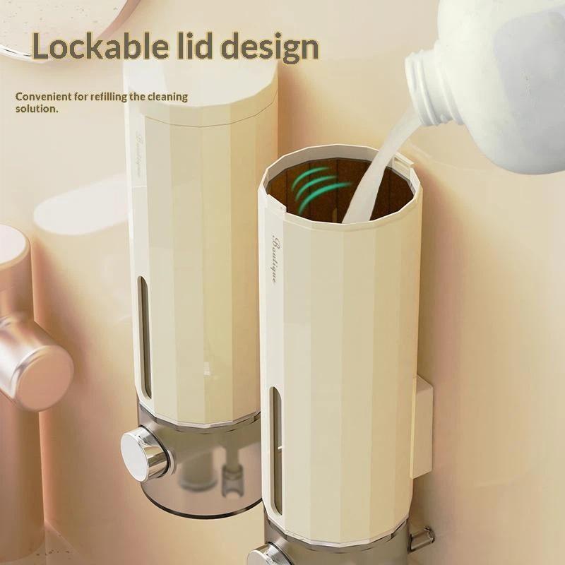 Wall Mounted Soap Dispenser No Drilling Clear Window Suitable for Shampoo Body Wash for Bathroom Shower Room