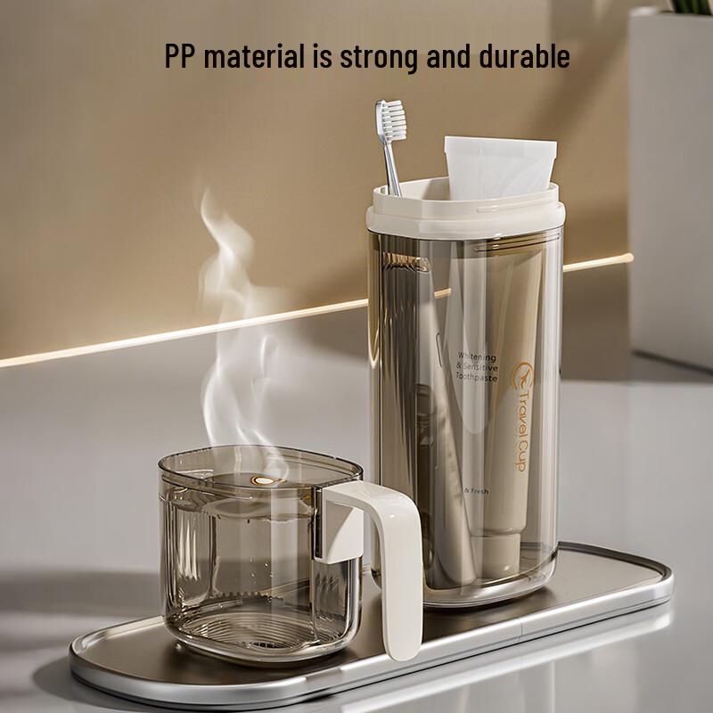 Portable 3-in-1 Travel Toothbrush & Mouthwash Cup Set