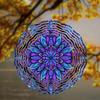 Bohemian Style 10 Inch Metal Wind Spinner Vibrant Mandala Design Garden Decor for Patio Lawn Balcony All Season Outdoor