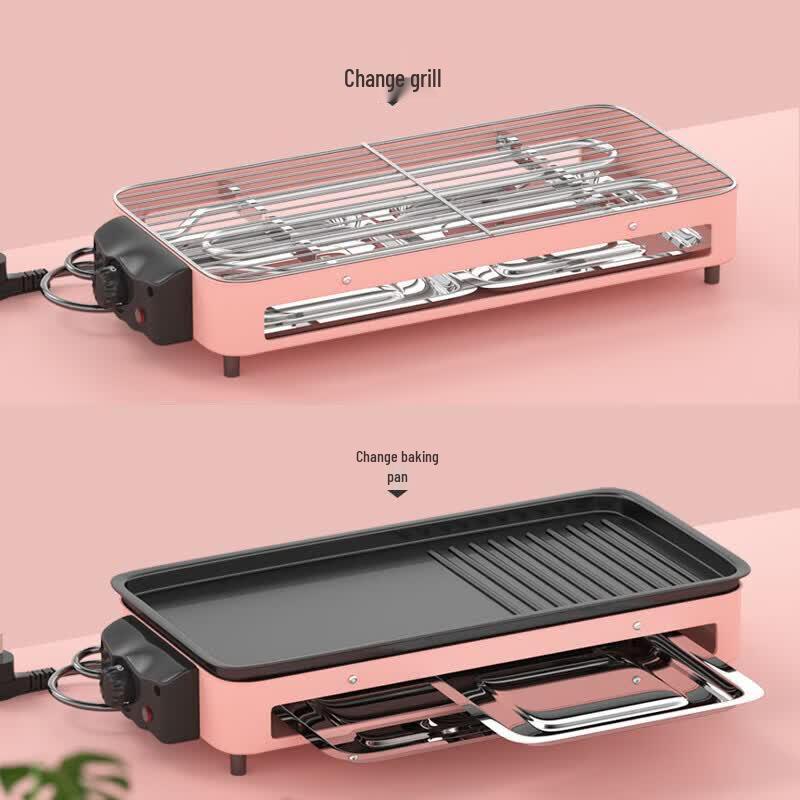 Kemeri Electric Smokeless BBQ Grill with Non-Stick Pan