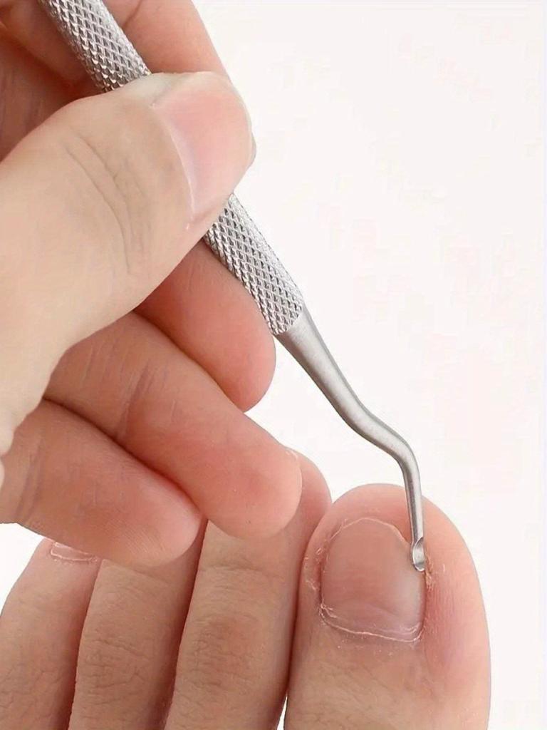 1/3/10 Stück Edelstahl Doppelkopf Zehennagelheber, Eingewachsener Zehennagel Heber, Zehennagel Schmutzentferner Werkzeug, Pediküre Werkzeuge