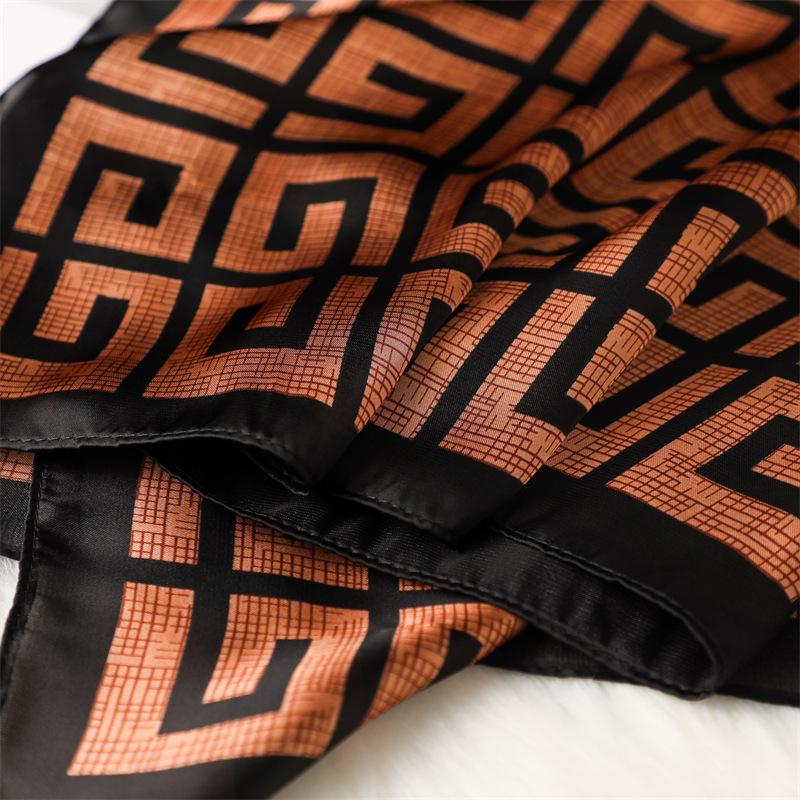 Frauen Luxus 70X70cm Quadrat Seide Schal Weibliche Weiche Haarband Stirnband Halstuch Foulard Krawatte Tasche Band Bandana Sonnenschutz