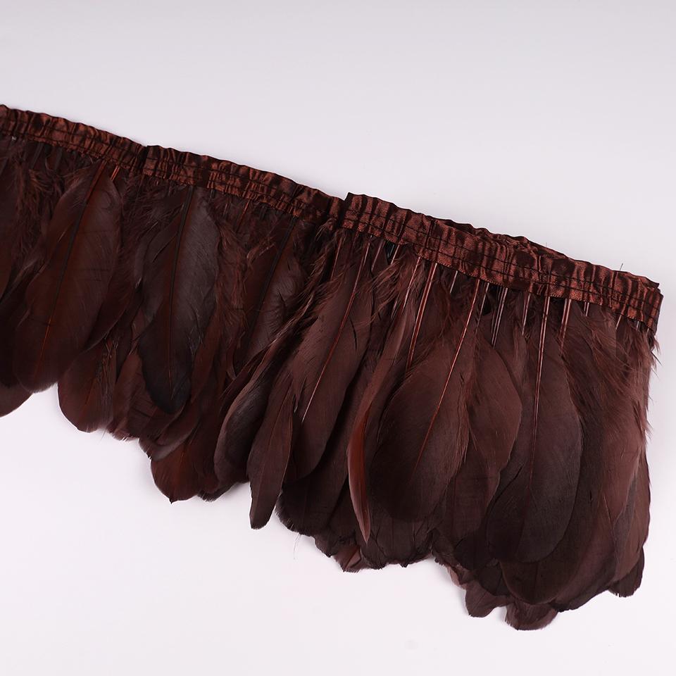 Bordures en Plumes d'Oie Ruban Franges 2 Yards/pièce Couture Artisanat Plume dans Robe Jupe Décoration Murale pour Vêtements de Fête