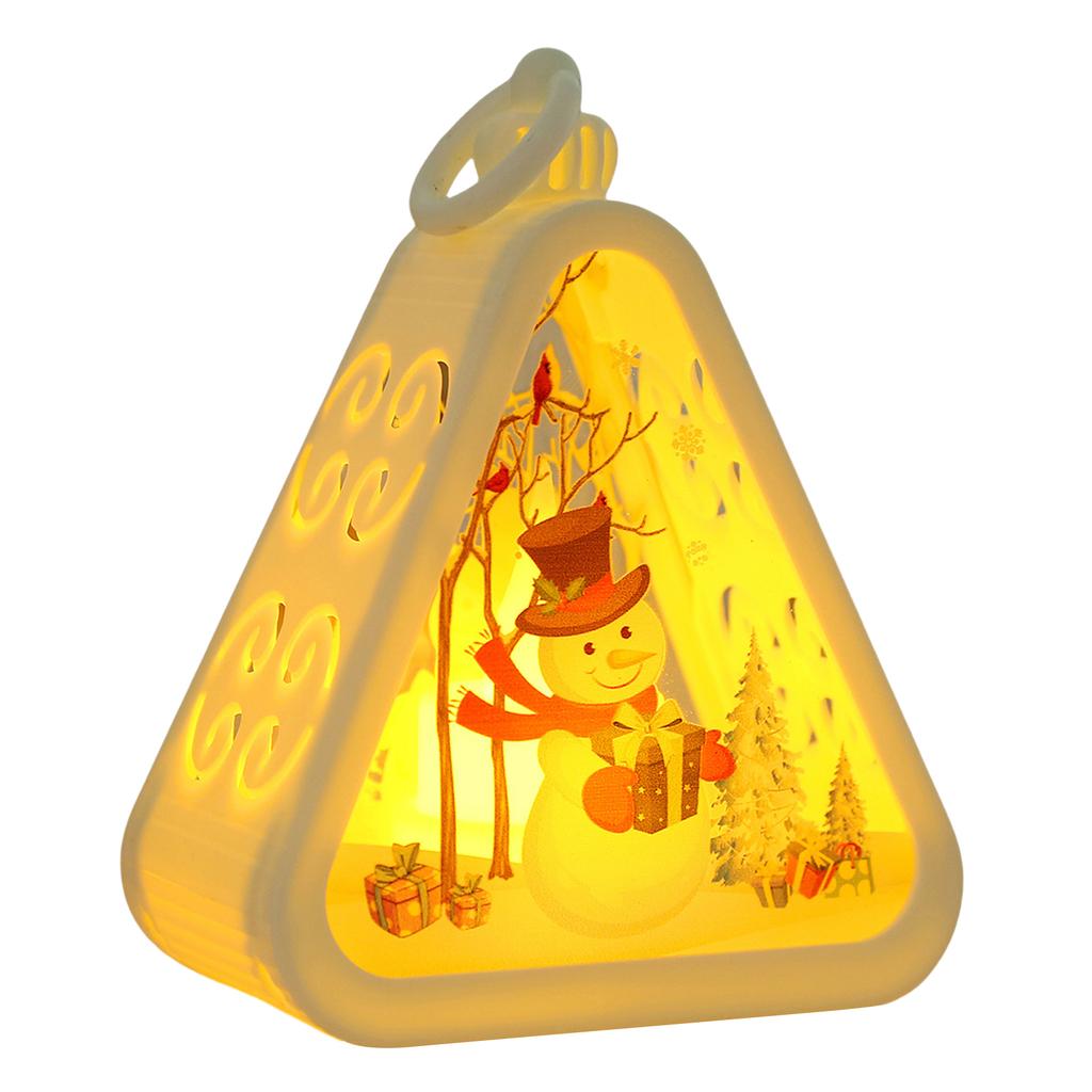 Christmas LED Triangle Lantern Mimi Santa Claus Snowman Lamp Indoor Table Ornaments Home Party Scene Props Christmas Decorations