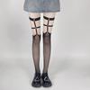 Ladies' Black Rivet Fishing Net Knee High Socks Hollow Socks Long Black Silk Suspender Sexy Silk Mesh Stockings