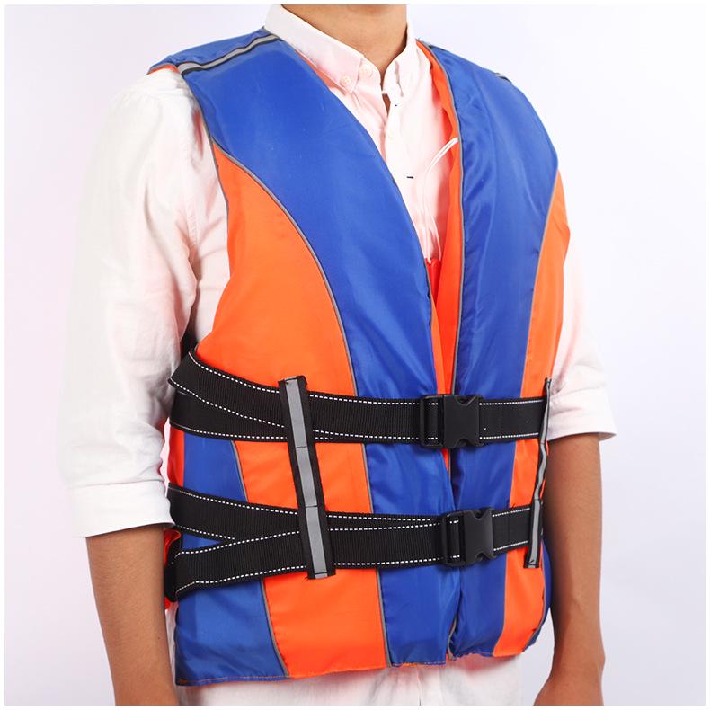 98-6 Blue Orange Patchwork Unisex Life Jacket for Maritime Flood Control & Rafting - Adult & Child Safety