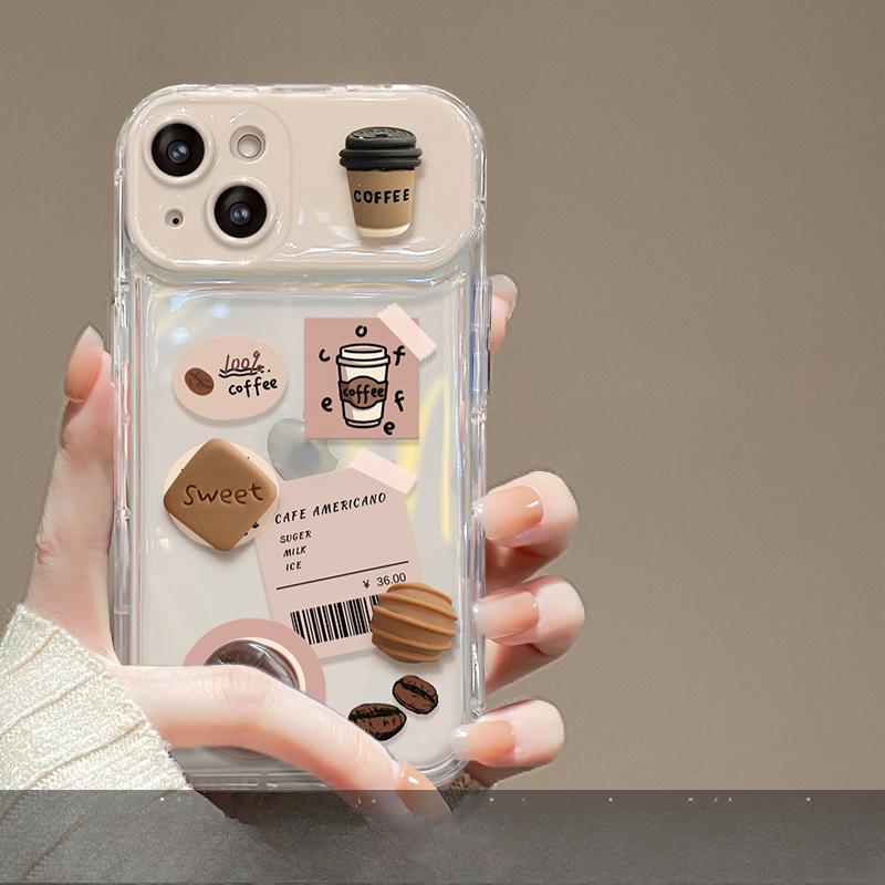 

Подходит для чехла для мобильного телефона Apple 15promax iPhone 13/12 Трехмерная подвеска в виде кофейного зерна 11 Зеркало-книжка Xs iPhone 14 Pro Max