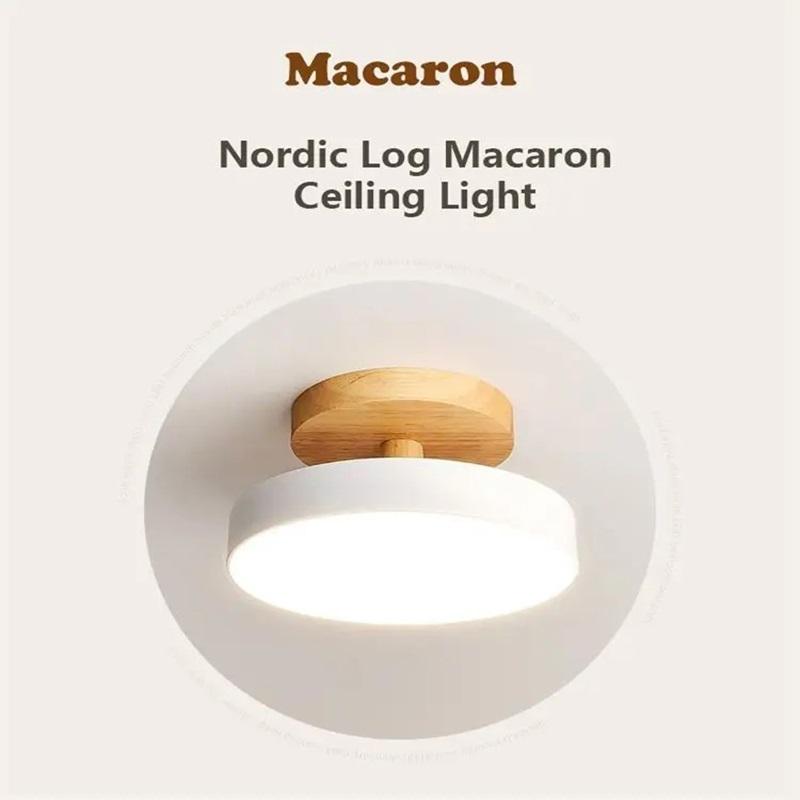 Modern Led Ceiling Lights Entrance Hallway Ceiling Lamps Balcony Wood Round Cloakroom Dining Room Study Bedroom Lighting