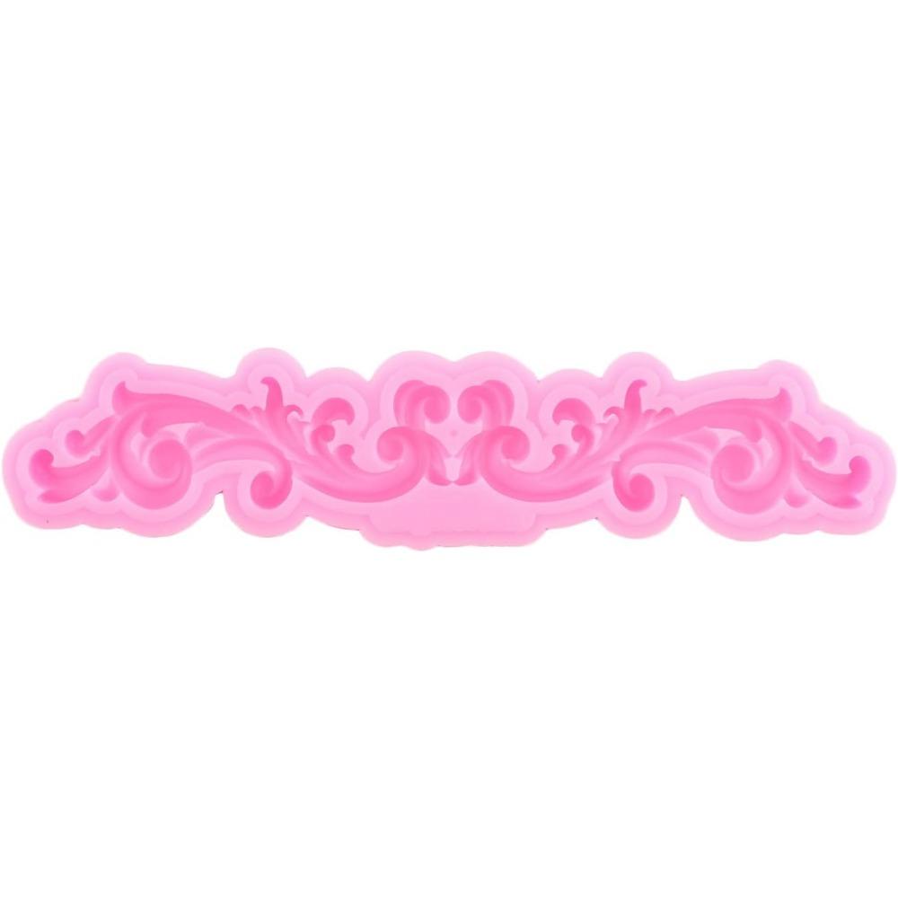 Moule en silicone en relief de fleurs pour décoration de gâteaux, bordures de gâteaux, moules à fondant, outils de décoration de gâteaux, moules à pâte à modeler au chocolat et à la pâte polymère