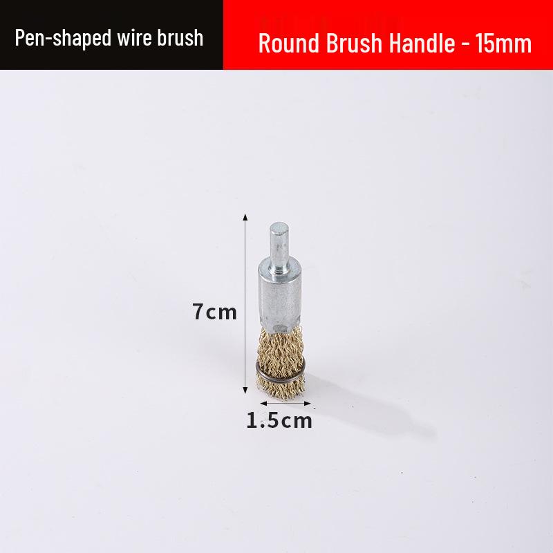 Electric Wire Brush Head with Handle for Rust Removal - 6mm Grinding Wheel Attachment