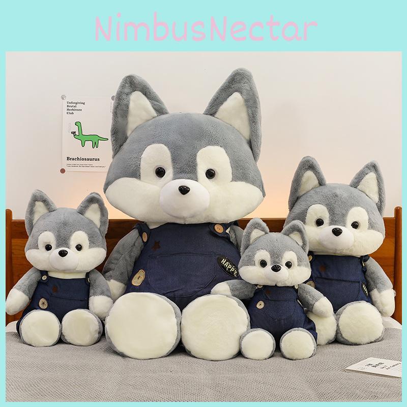 Husky-Hosenträger-Plüschtier, Cartoon-Stoffpuppe, Dekoration, Kindergeschenke