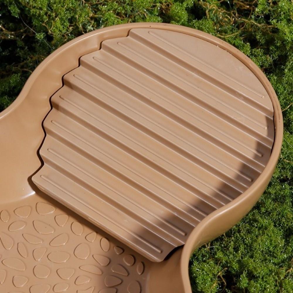 Badtunna för reptiler med bred öppning och ramp, matningshylla för husdjur, matskål för sköldpaddor, terrariedekoration