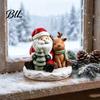 Exquisite Holiday Party Favors Santa And Deer Figurine, Christmas Gnome Resin Statue, Decorative Figures for Table Centerpiece Home Living Room