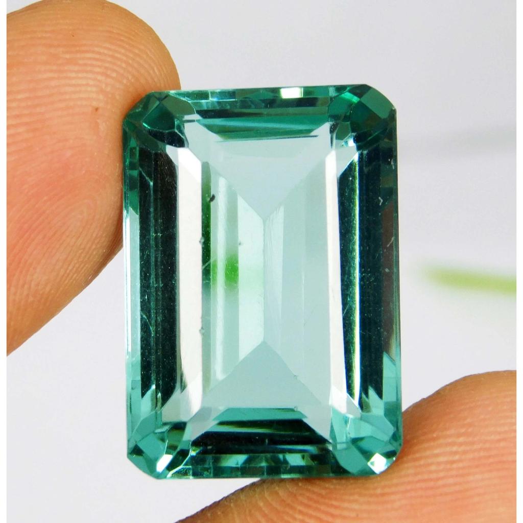 CERTIFIED 27 Ct Natural Santa Maria Blue Aquamarine Emerald Cut Nice Gemstone
