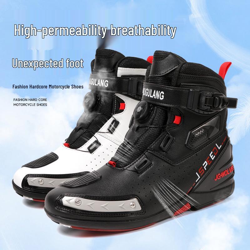 Breathable Non-Slip Motorcycle Riding Boots - Large Size Touring & Racing Protective Shoes
