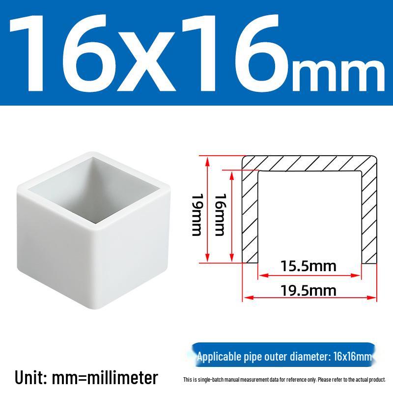 Silicone Anti-slip Chair Leg Cap - Heat Resistant, Square Rubber Sleeve for Steel Pipe with Protective Electroplated Finish