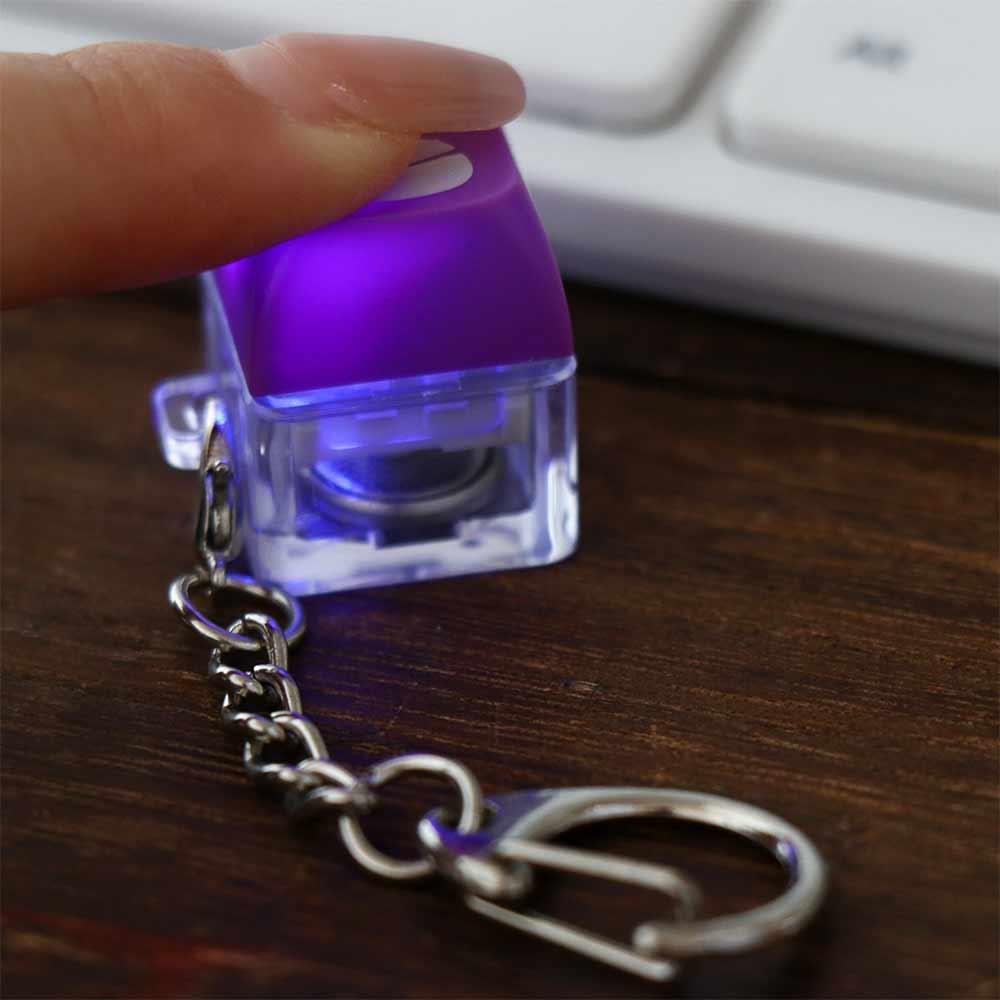 Wooden Fish Mechanical Keyboard Key Chain LED Key Axle Tester Decompression Pendant  Children Adult