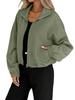 Fall Winter High Neck Zipper Drawstring Pocket Women Loose Baseball Jacket Coat