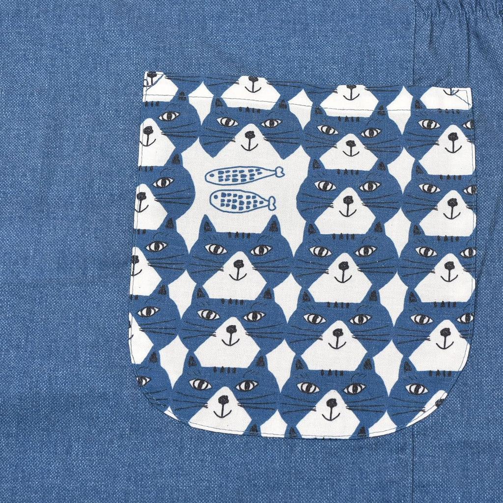 Apron Michoro Apron 247055 Blue [Kusuguru Japan] Y-shaped M-L