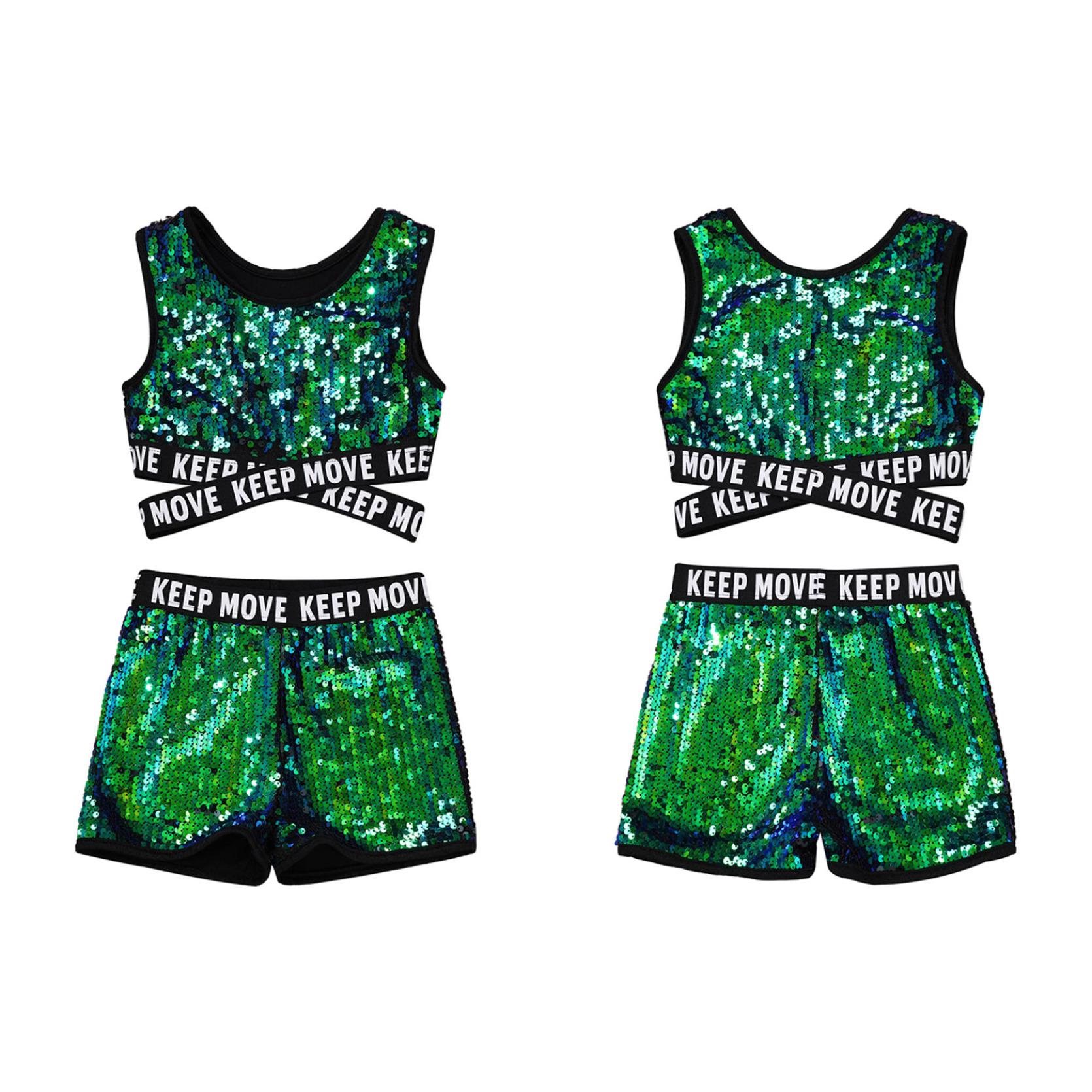 

Дитячий набір із 2 предметів для дівчаток Спортивний одяг для танців Топ і шорти на лямках для гімнастики Одяг для танців 3-4 Years