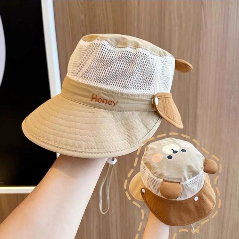 Sommer Netz Atmungsaktive Fischerhüte Niedliche Kinder Sonnenhüte Mit Breiter Krempe Strandhüte Outdoor Freizeit Panama Basin Cap Für Jungen Mädchen