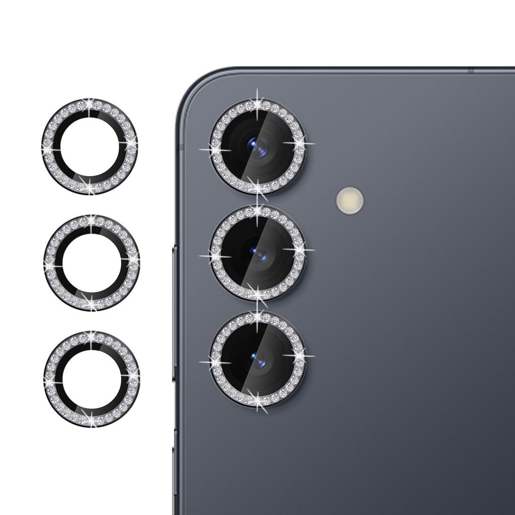 For Samsung Galaxy S24 FE Camera Lens Protector Diamond Ring Design Tempered Glass Lens Film