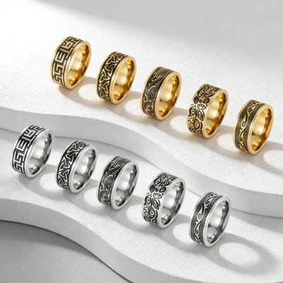 Anello da Uomo Retrò Occhio di Demone in Acciaio di Titanio - Gioielli con Design a Glicine Stile Europeo & Americano