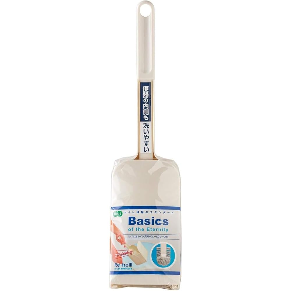 Ohe Toilet Brush, 40cm (W) x 97cm (D) x 11cm (H), White, Refle 3 Toilet Brush, with Case, Set of 2