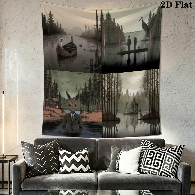 Rusty Lake Card Wall Hanging Printed Fabric Blanket Decorative Tapestries for Bedroom Living Room Home Decor