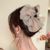 Large Chiffon Hair Claw Sweet Women Hair Grab Luxury Bow Shark Clip  Hair Accessory