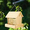 Rainproof Wooden Bird Feeder for Outdoors - Attracts Wild Birds, Automatic, Hanging for Balcony or Villa